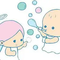 小孩吹泡泡情侣头像