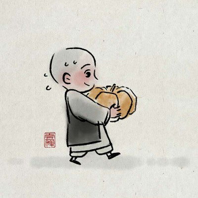 最萌小和尚卡通图片头像,一禅小和尚可爱图片头像
