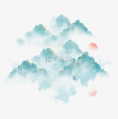 中国风水墨淡彩绿水青山背景山水景观素材图片免费下载千库网