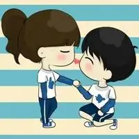 一个小男孩和小女孩的动漫情侣头像