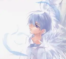 动漫男生图片孤独一点带白色羽翼例