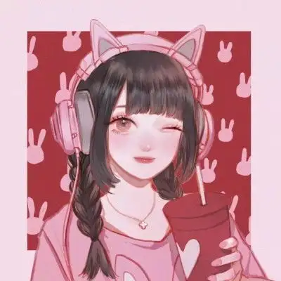 粉色系动漫女生头像心情不好,就去看海