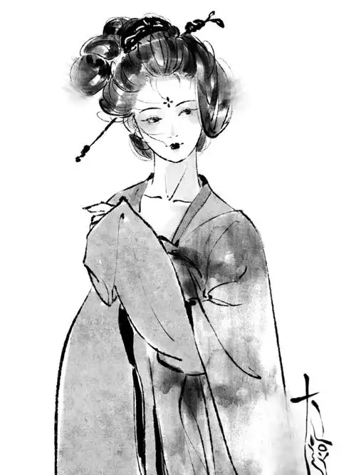 人物速写水墨风
