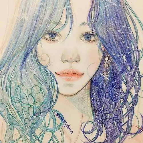 这样的美女在她的笔下是如此的清纯逼真好喜欢
