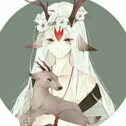 鹿角女人图片的情侣头像