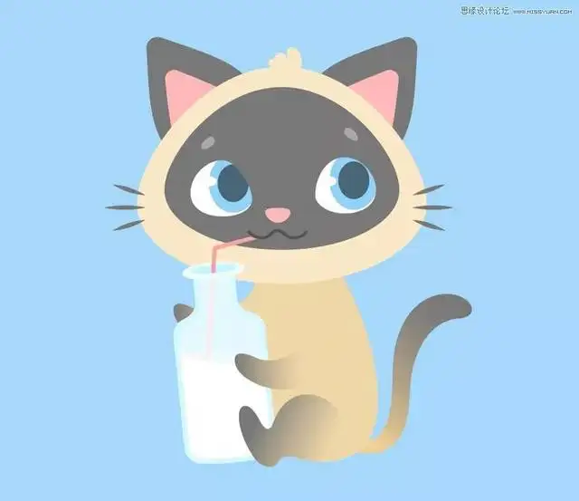 illustrator绘制卡通萌萌风格的猫咪图像