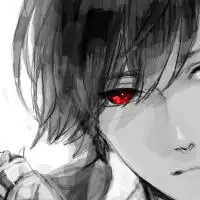 谁有那种白色背景,红眼睛,一点点萌的动漫男生头像
