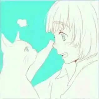 一个穿蓝色衣服抱着猫的女人的头像求另一张情头