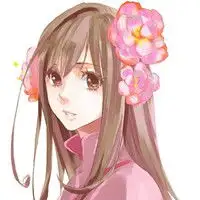 一个棕头发粉衣服的女的,古风动漫头,求出处