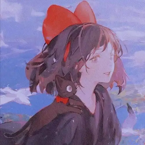 动漫女头蓝色系手绘女生头像壁纸
