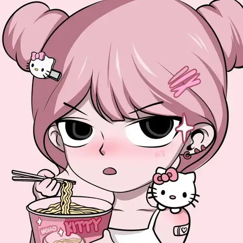 情侣头像粉色系一男一女可爱动漫cp情头一对