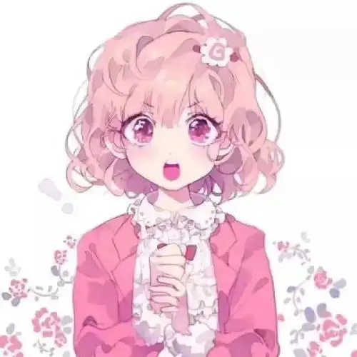 动漫女头粉色系软萌少女头像