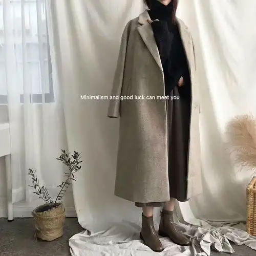 简单又干净的韩系风格极简风的大衣与内搭