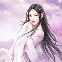 微信头像长发红裙女生侧身古装卡通