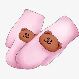 粉色的小熊手套插画图片素材其他格式下载动漫人物大全