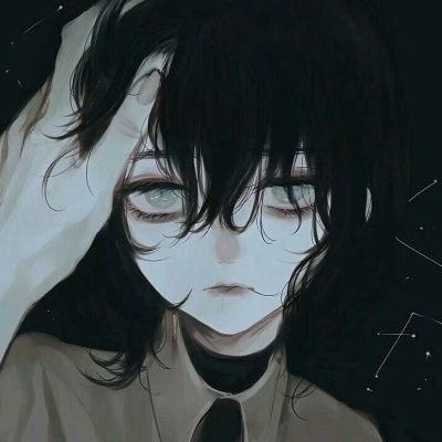 黑白动漫女生丧系头像