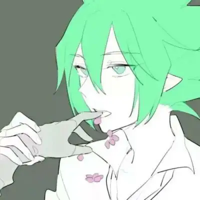 绿头发动漫头像高清男二次元绿色头发男生头像