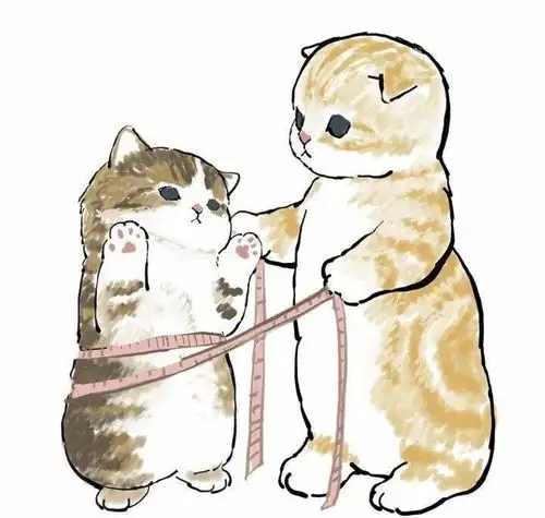插画100幅可爱猫咪绘画,萌化你的心