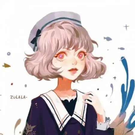 手绘卡通女头像,日系另类的个性女孩子