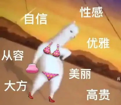 自信性感优雅从容美丽大方高贵(羊驼表情包)_羊驼_美丽大方_性感_优雅