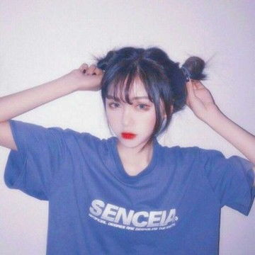 韩版蓝色系女生微信头像
