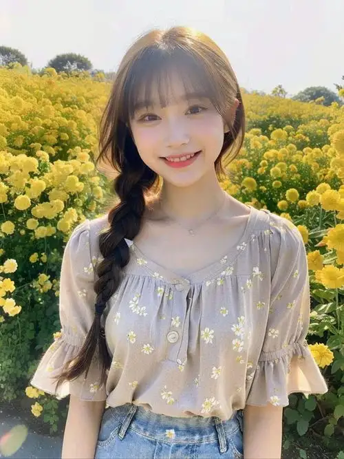 美女,山间奇遇遇见清新脱俗的美少女自然画卷