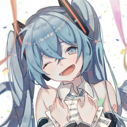 蓝粉系动漫头像长发飘飘的仙女小姐姐初音