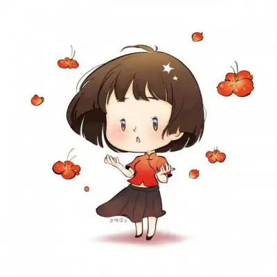 红色系动漫情侣头像一男一女无悔伴他一生