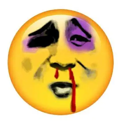 被打了-恶搞版的emoji表情(大号表情)_emoji_恶搞_黄脸表情