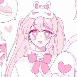 粉色系列女生动漫头像可爱少女心