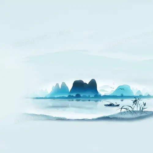 蓝色桂林山水主图背景图片素材免费下载jpg格式800800像素熊猫办公