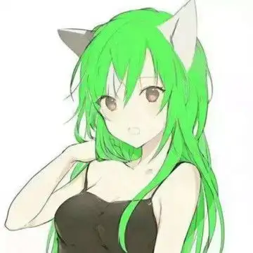二次元绿色头发少女头像原谅绿动漫头像