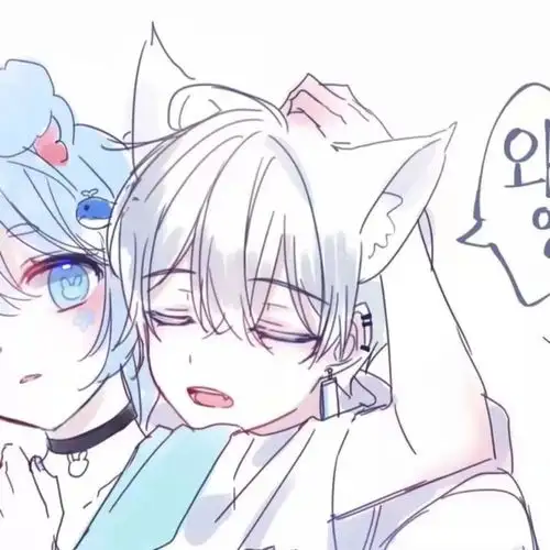 蓝色动漫情侣头像