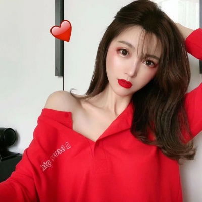 红色系女生头像骚气,好看标准大美女有范的