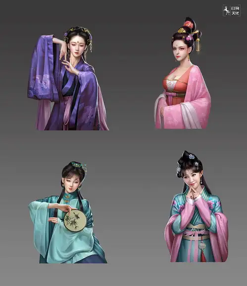 2018年h5古风写实美女半身像系列