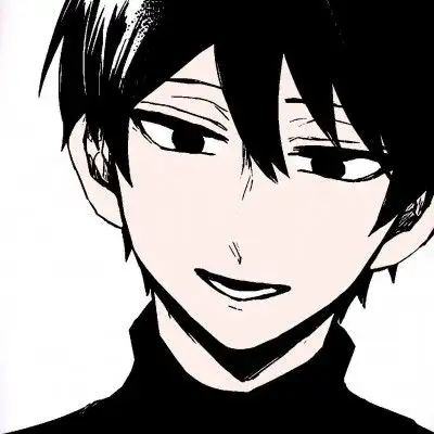 日系黑白漫画头像男
