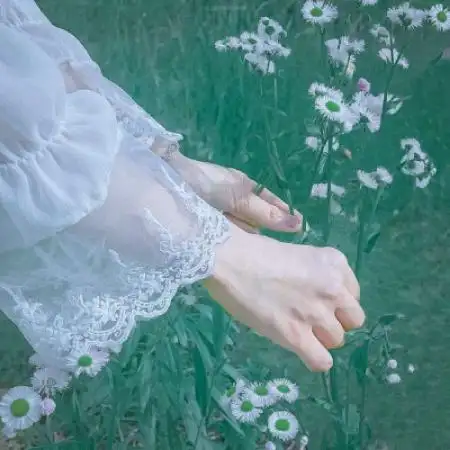 小清新部位女头森系,穿白纱裙的仙女