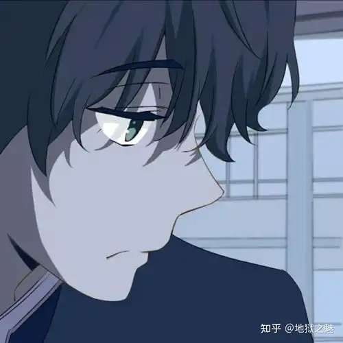 有没有和这个图片很像的男生头像,蓝色,侧脸,动漫