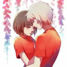 红色系动漫情侣头像一男一女无悔伴他一生