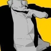 漫画白头发男生头像扯领带微信头像图片大全