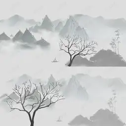 中国风水墨山水psd分层主图背景图片免费下载主图直通车psd千库网图片编号5290058
