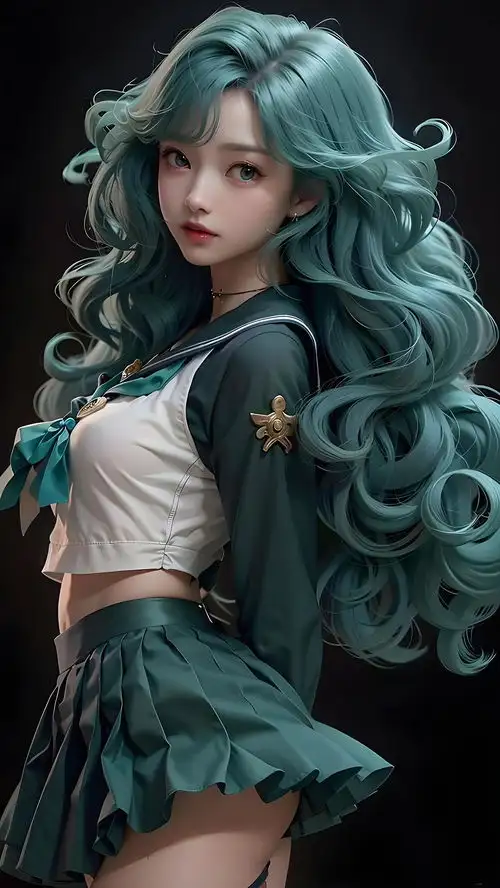 ai绘画壁纸绿色系美女态aiart