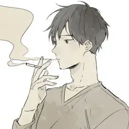 动漫男生头像抽烟系列
