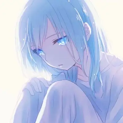 唯美忧郁蓝色系女生头像,动漫女生头像唯美